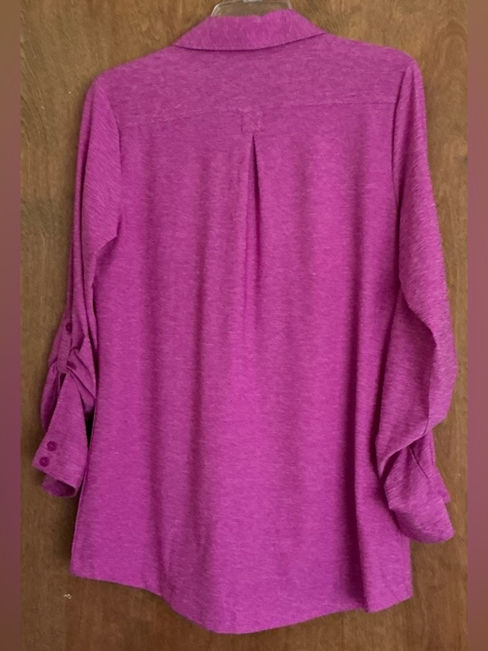 Eddie Bauer Travex Button Down Shirt Roll Tab Long Sleeve Top Purple Light M - Picture 4 of 11